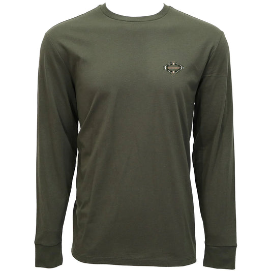 HOOEY "ELDORADO" LONG SLEEVE T-SHIRT GREEN W/TAN & WHITE LOGO