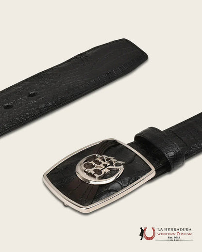 Cuadra Belt Caiman Lomo Belly Complete Black BC309