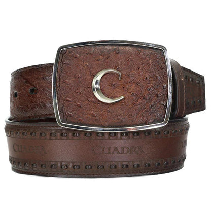 Cuadra Mens Genuine Ostrich Leather Belt BC278
