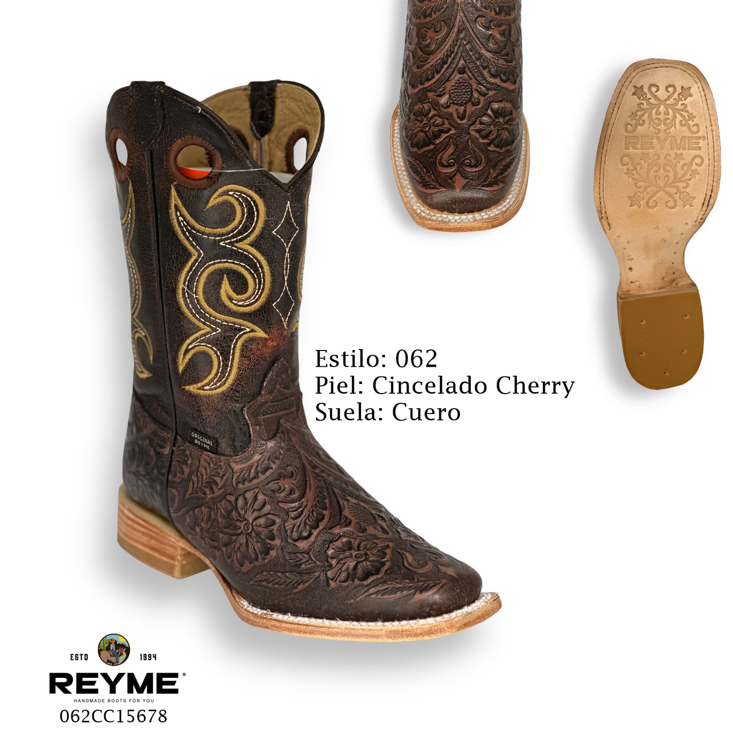 Reyme Boots Rameado Cherry Cuero