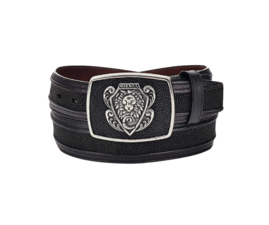Cuadra Men’s Stingray Leather Belt Black BC170