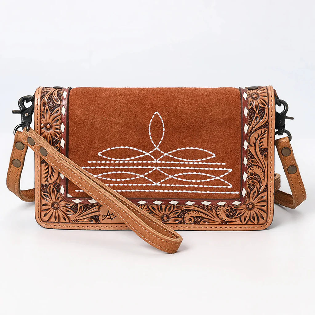 American Darling Genuine Western Leather Suede Crossbody