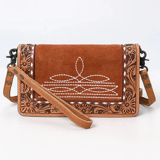 American Darling Genuine Western Leather Suede Crossbody