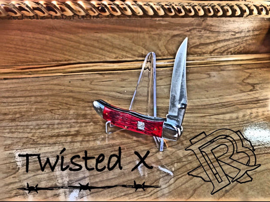 Twisted X Brand Red Bone Folding Stickman Knife  XL5021