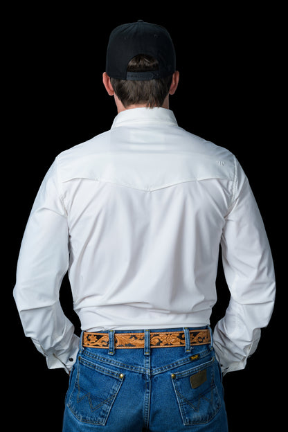 Ferrel CORE Mens White LS Snap Shirt