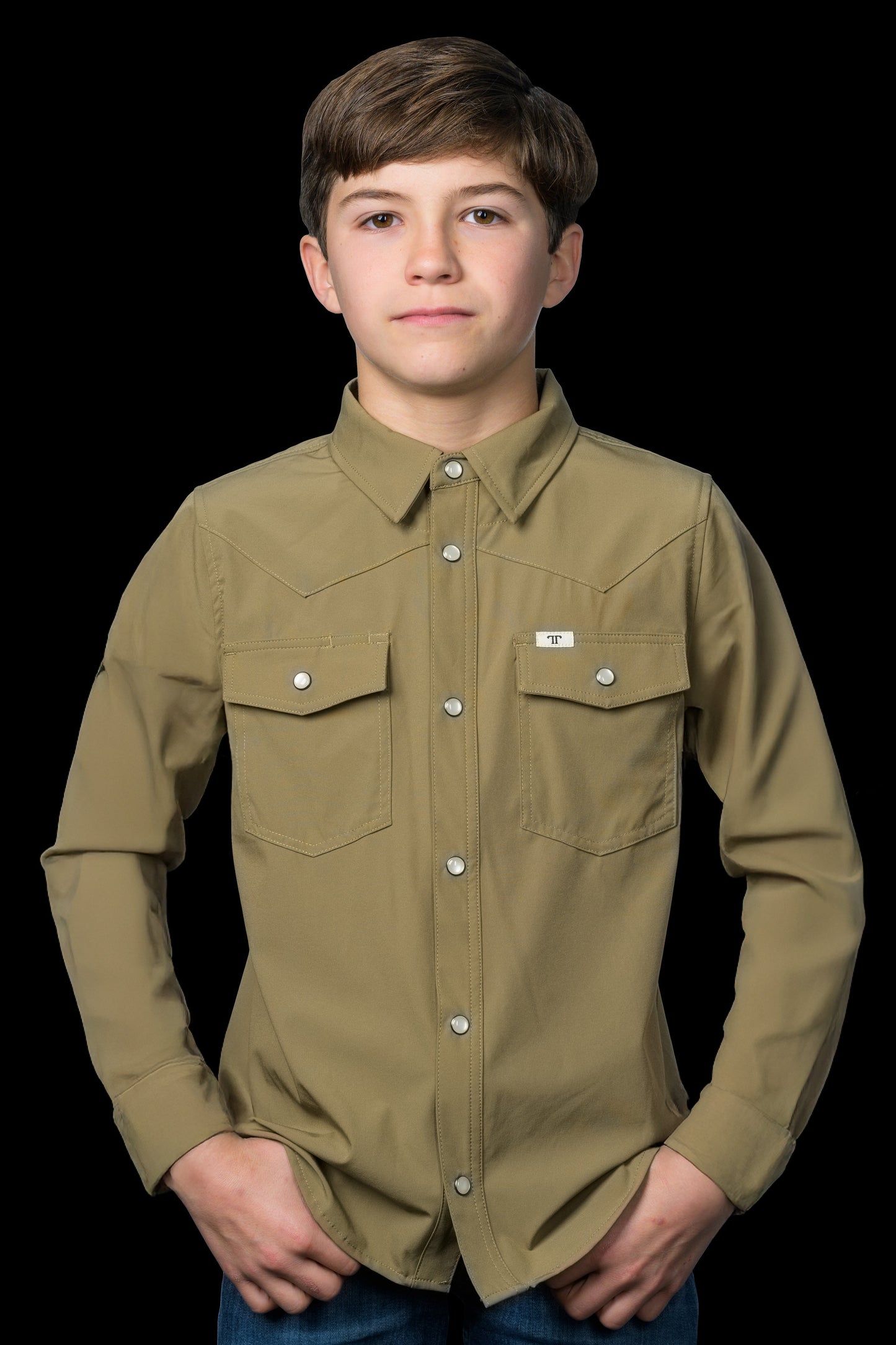 Ferrel CORE Kids Khaki LS Snap Shirt
