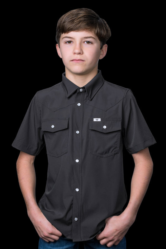 Ferrel CORE Kids Grey Short Sleeve Snap Shirt