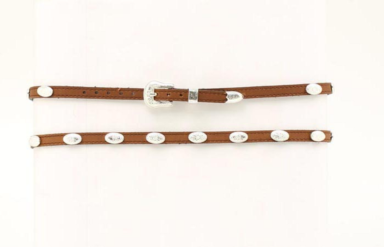 Twister Dark Brown Leather Hatband Concho 0237444