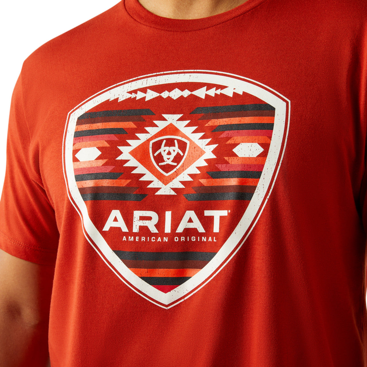 Ariat Geo Fill Aztec Red Print  Men’s T-Shirt 10058888