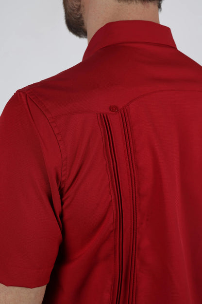 Platini Men’s Modern Red GUAYABERA Shirt