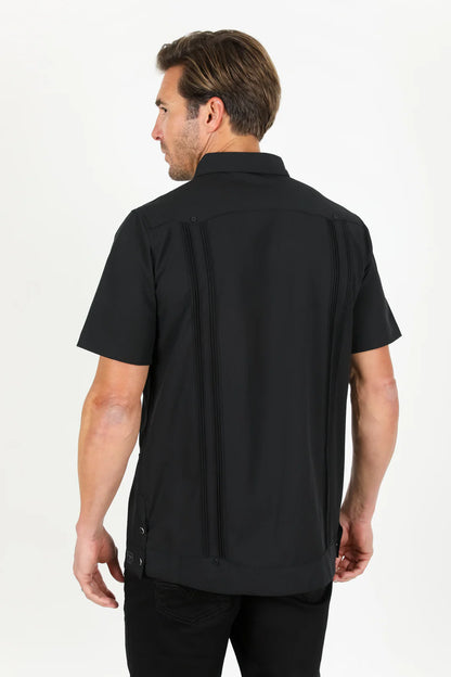 Platini Men’s Modern Black GUAYABERA Shirt