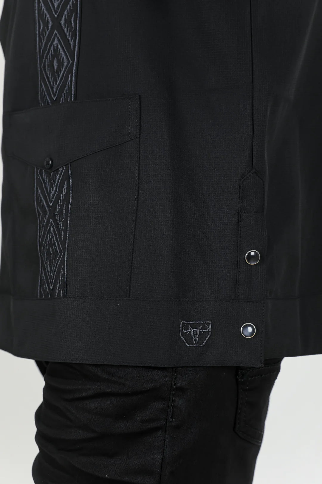 Platini Men’s Modern Black GUAYABERA Shirt