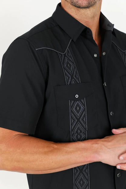 Platini Men’s Modern Black GUAYABERA Shirt