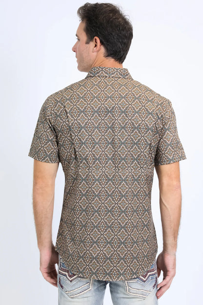 Platini Performance Western SS Aztec Print Brown