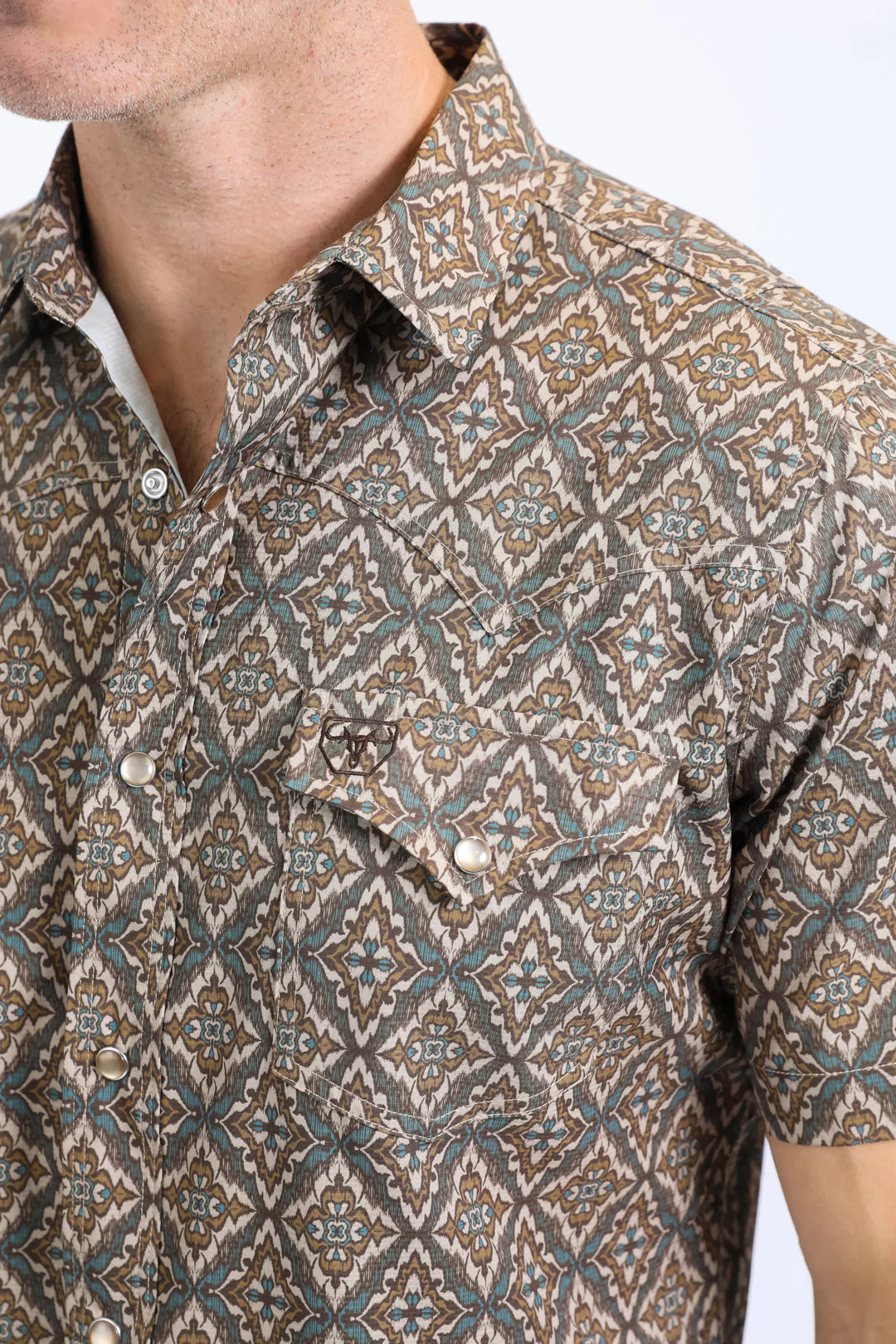 Platini Performance Western SS Aztec Print Brown