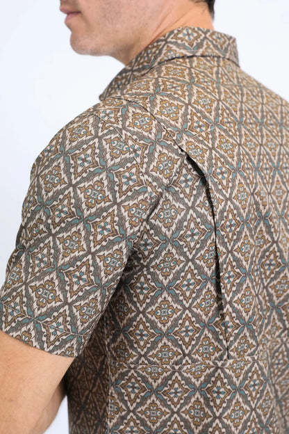 Platini Performance Western SS Aztec Print Brown
