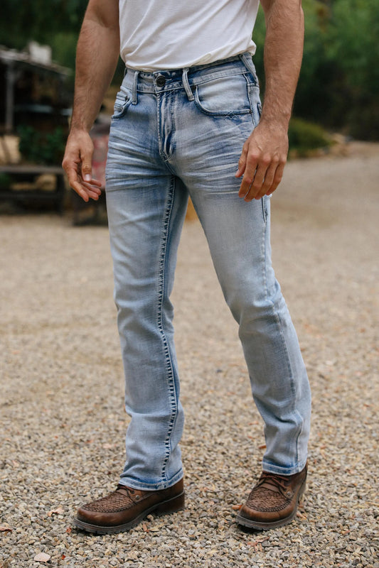 Platini Holt Men’s Light Blue Boot Cut Jeans