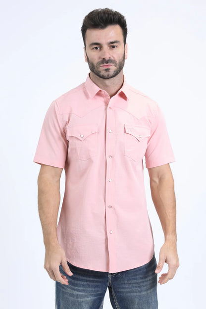Platini Men’s Performance Western SS Pink Shirt