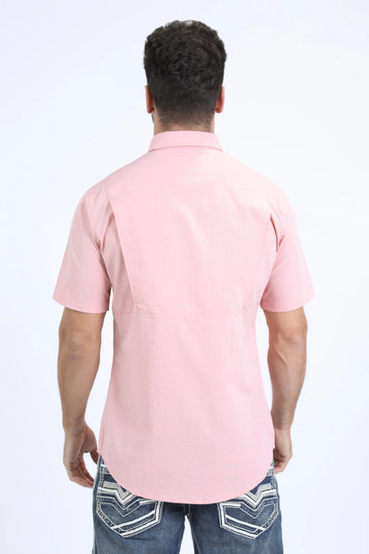 Platini Men’s Performance Western SS Pink Shirt