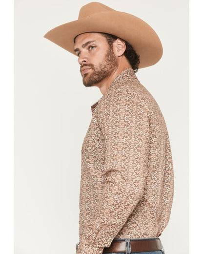 Rock & Roll Denim Men’s Boot Stitch Print LS Snap Western Shirt BMN2S07639