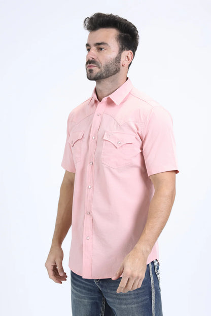 Platini Men’s Performance Western SS Pink Shirt