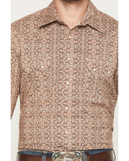 Rock & Roll Denim Men’s Boot Stitch Print LS Snap Western Shirt BMN2S07639