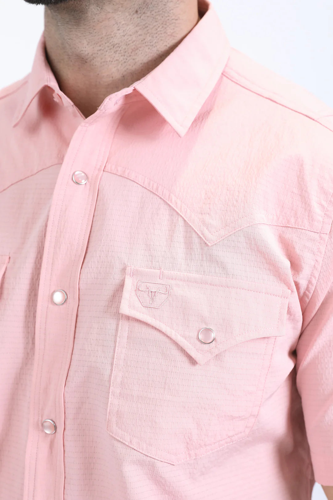 Platini Men’s Performance Western SS Pink Shirt