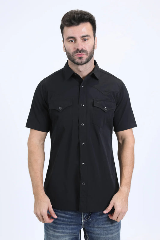 Platini Men’s Performance Western SS Black Shirt