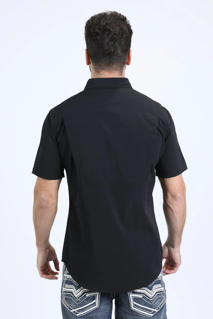 Platini Men’s Performance Western SS Black Shirt