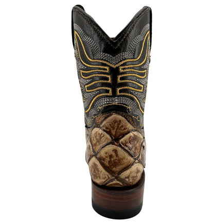 Tanner Mark Kid's Orix Tan Monster Fish Print Boots TMK205204
