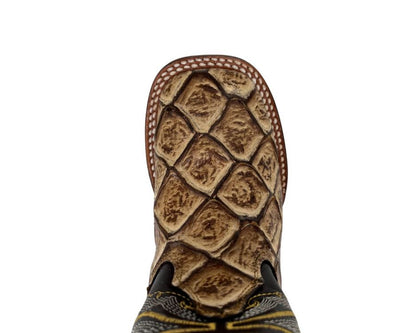 Tanner Mark Kid's Orix Tan Monster Fish Print Boots TMK205204