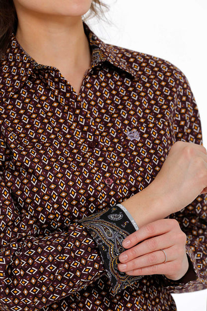 Cinch Ladies Pattern Long Sleeve Button Down Shirt