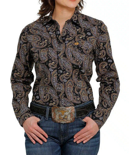Cinch Women's Paisley Print Snap Western Shirt