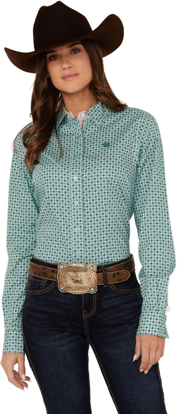 Cinch Women's Printed Long Sleeve Button-Down Western Shirt