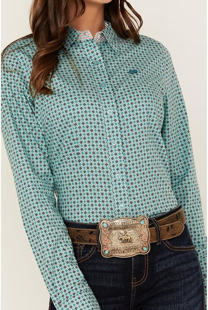 Cinch Women's Printed Long Sleeve Button-Down Western Shirt