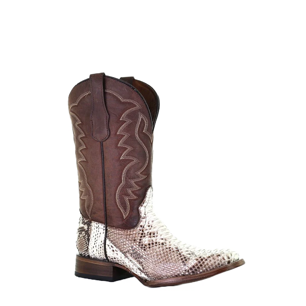 Circle G Men’s Python Brown Square Toe Boots L5740