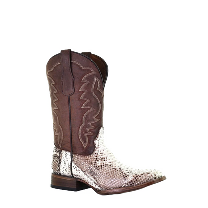 Circle G Men’s Python Brown Square Toe Boots L5740