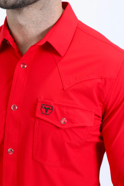 Platini Men’s Performance Western LS Red Shirt