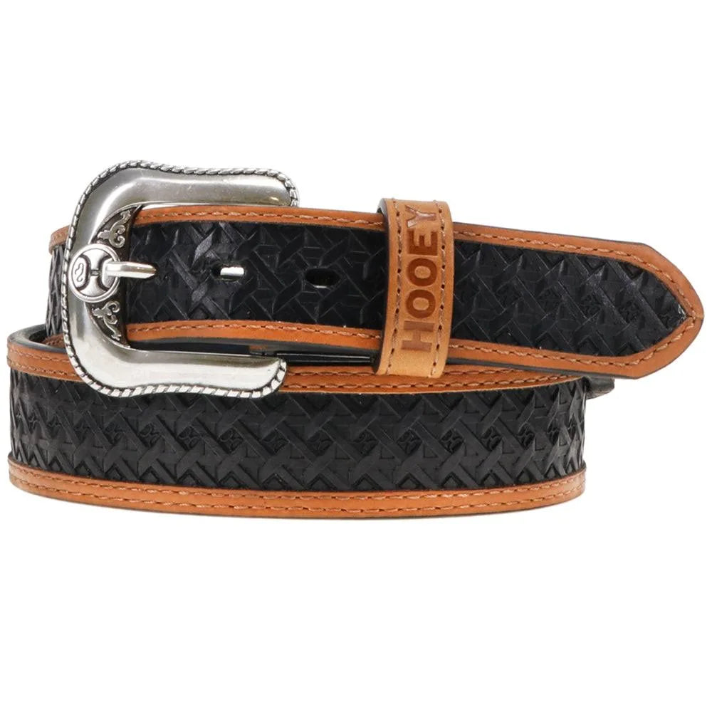 Hooey Basketweave Embossed Black Belt