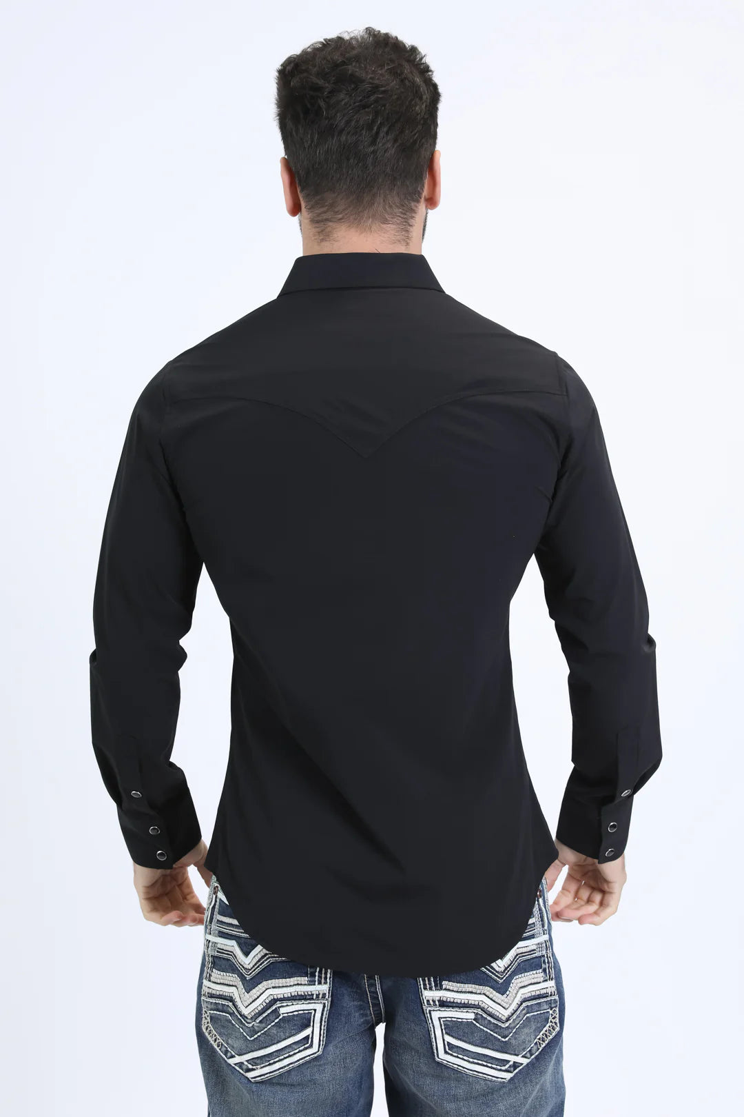 Platini Men’s Performance Western LS Black Shirt