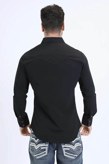 Platini Men’s Performance Western LS Black Shirt