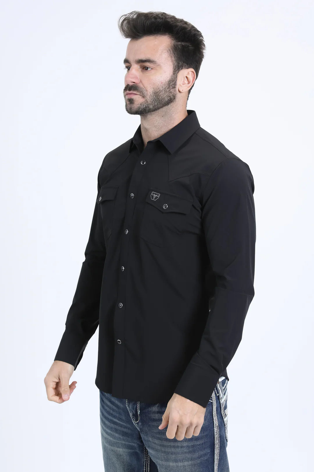 Platini Men’s Performance Western LS Black Shirt