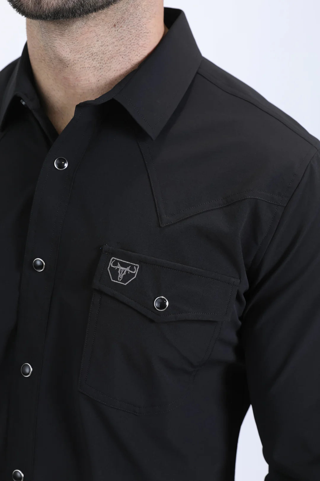 Platini Men’s Performance Western LS Black Shirt