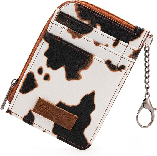 Wrangler Cow Print  Western Card Holder WG133-W005BR