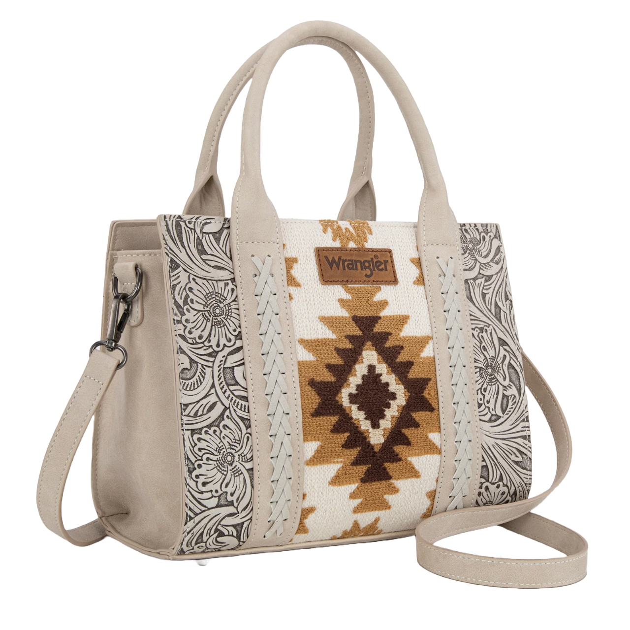 Wrangler Ladies Tooled Aztec Beige Concealed Carry Tote/Crossbody WG226-8120BG