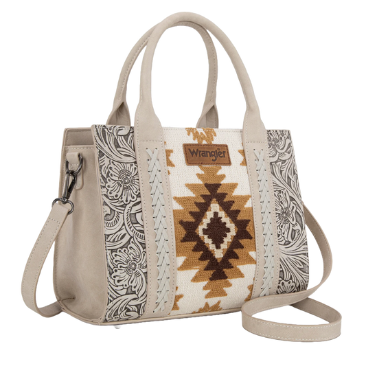 Wrangler Ladies Tooled Aztec Beige Concealed Carry Tote/Crossbody WG226-8120BG