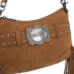 Wrangler Fringe Buckle Hobo Bag/Crossbody Bag Brown WG241-2022BR