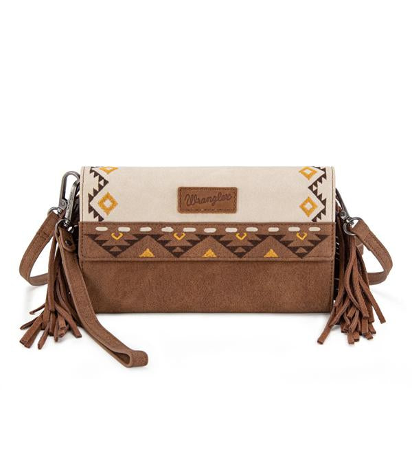 Wrangler Aztec Embroidered Brown Crossbody WG233-W018BG