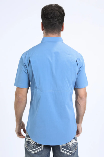 Platini Men’s Performance Western SS Light Blue Shirt