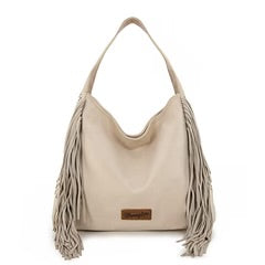 Wrangler Fringe Studded Hobo Bag Beige WG244-9182BG